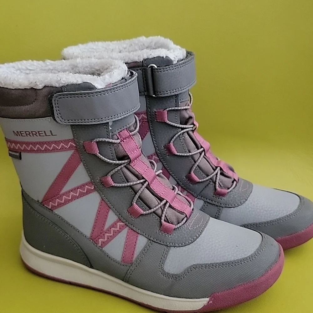 Merrell Kids Snow Crush 2.0 Waterproof Gray/ Berry size 4